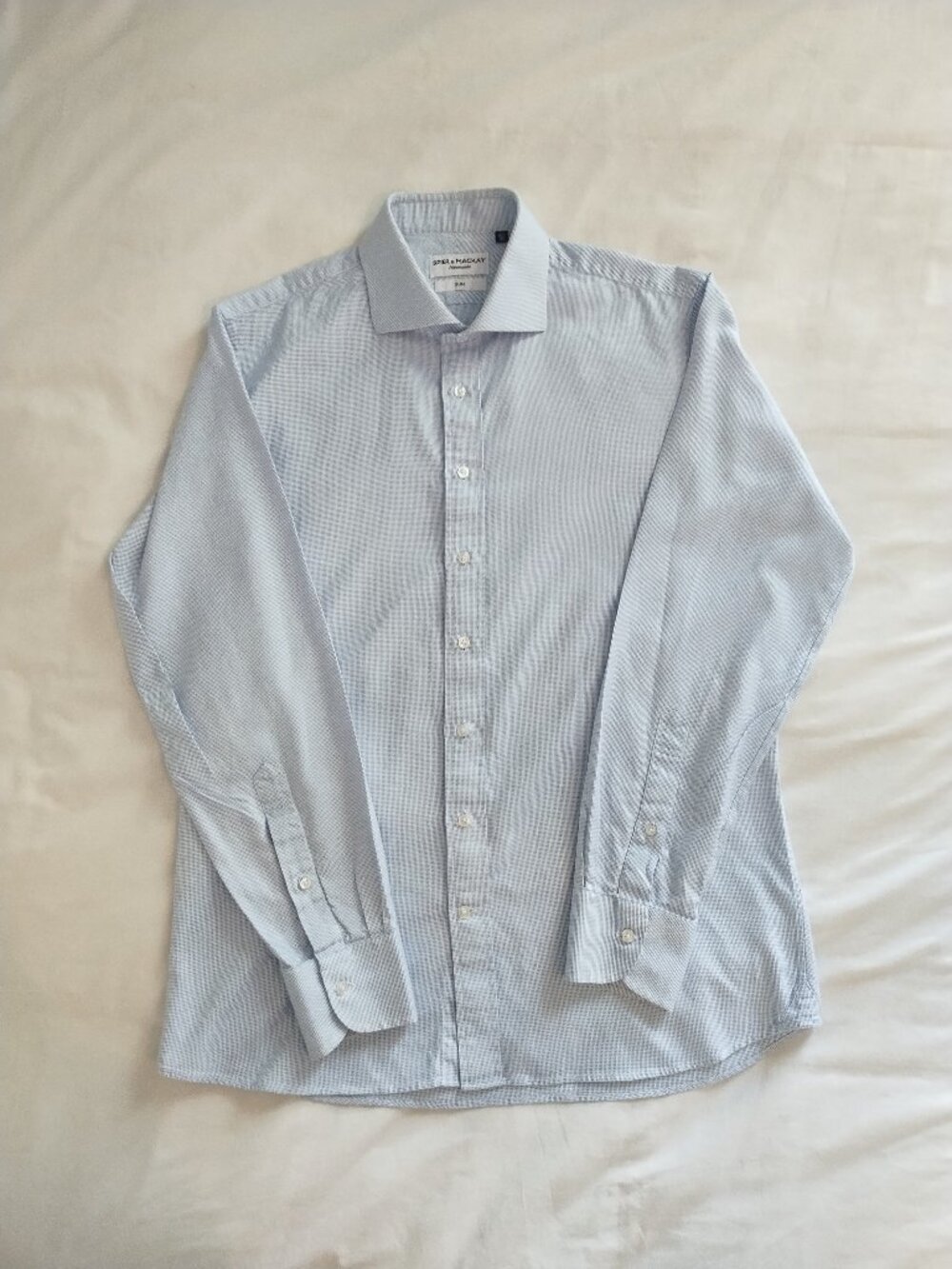 Spier & Mackay Men's Slim Light Blue/White Dress Shirt